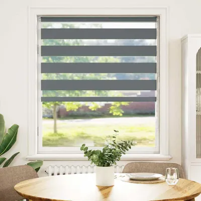 Obrázek produktu pro vidaXL Dvojitá roletka, tmavě šedá, 100 x 150 cm, šířka látky 95,9 cm, polyester