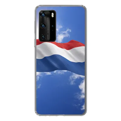 Produktbild von MuchoWow® Handyhülle Schutzhülle Hülle für Huawei P40 Pro Die Flagge der Niederlande weht am Himmel Silikon Softcase Handy Hülle - Schutz
