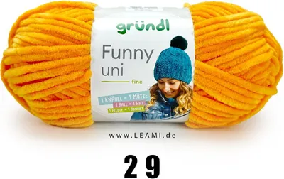 Produktbild von Gründl Chenillegarn Funny uni,100g/120m,Babywolle,100% Polyester,Häkel-und Strickgarn 29 gelb
