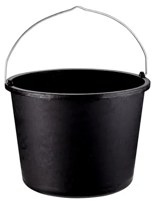 Produktbild von 10x Baueimer schwarz 12 Liter | Mörteleimer, Zementeimer, Putzeimer, Kunststoffeimer, Eimer | 10 Stück