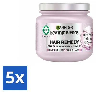 Productafbeelding van 5 x Garnier Loving Blunts Haarmasker met rijstwater - 340 ml - Voordeelverpakking - 5 stuks