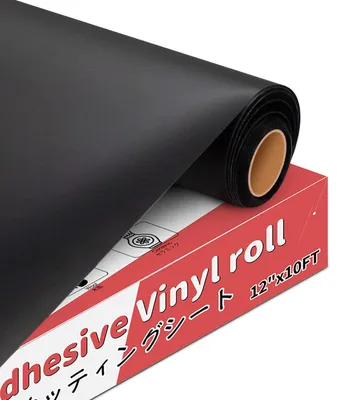 Productafbeelding van Vinylfolie voor snijplotters - Zelfklevend en mat - Geschikt voor knutselen en decoreren - Zwart - 30 cm x 305 cm