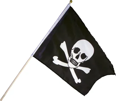 Produktbild von Piratenflagge klein, mit Stab