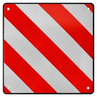 Immagine prodotto di Segnaletica riflettente, in PVC, 50 x 50 cm, a strisce rosse e bianche, per camper e caravan