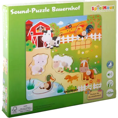 Image de SpielMaus Bois Son Puzzle en bois Ferme Autre