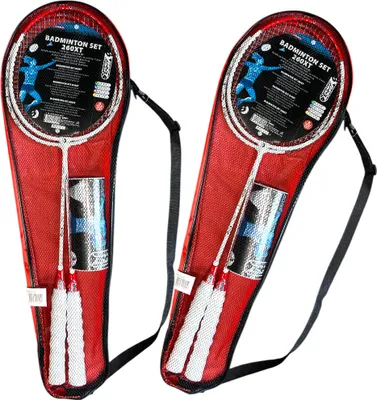 Produktbild von 2x Badminton Set 260XT 4 Schläger 6 Federbälle 2 Taschen Best Sporting
