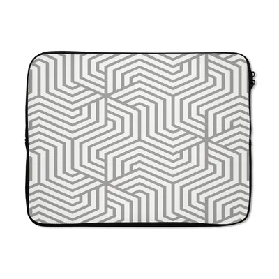 Produktbild von MuchoWow® Laptop Hülle 17 Zoll Laptoptasche Linie - Gestaltung - Geometrie - Muster - Zipper - Schutzabdeckung
