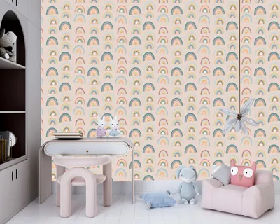 Zdjęcie produktu dla DECO WALLS fototapeta do pokoju dziecięcego tęczowe góry - wyjątkowa trwałość XXL 260x390 cm