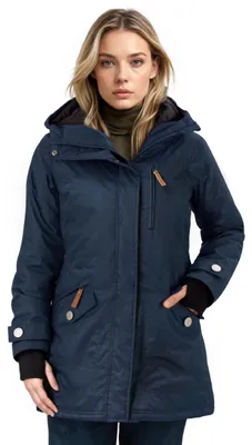 Productafbeelding van Berydale dames functionele parka, marineblauw - Gewatteerde winterparka, maat XL (EU)