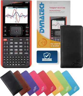 Produktbild von TI-Nspire CX II-T CAS Grafikrechner mit Tasche in Nappaleder schwarz & Fachbuch