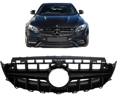 Obrázok produktu pre Stredová mriežka chladiča pre Mercedes triedy E W213 S213 C238 A238 2016–2019, čierna, dizajn E63.