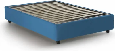 Produktbild von Doppelbett Dagazz, Containerbett mit Stoffbespannung, 100%  Italy, Frontöffnung, passend für Matratze Cm 140x190, Blau