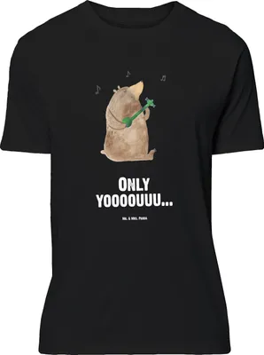 Produktbild von Mr. & Mrs. Panda Größe L T-Shirt Bär Gitarre - Schwarz - Geschenk, Tshirt, mit Spruch, Shirt, Teddy