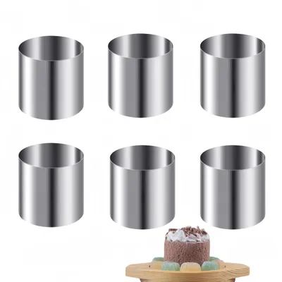 Imagen del producto de Juego de 6 moldes para postres de acero inoxidable, ideales para hornear