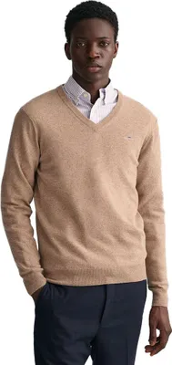 Produktbild von Gant Superfine Lambswool Pullover Mit V-ausschnitt Beige S Mann Beige S