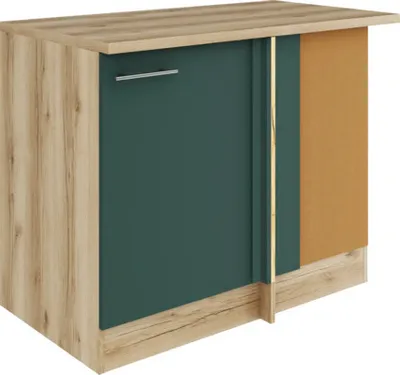 Produktbild von Optifit Eckunterschrank Savona405 BxTxH 110 x 60 x 84,8 cm grün matt zerlegt Anschlag reversibel KUSA UEL106-9+