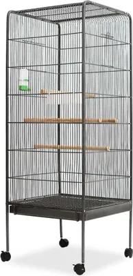 Produktbild von Vogelkäfig Schwarz 54x54x146 cm Stahl