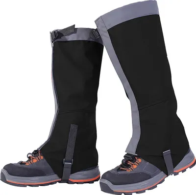 Imagen del producto de Cubrezapatos impermeables y ajustables, resistentes al desgarro, ideales para actividades al aire libre como caminatas con raquetas de nieve, senderismo y esquí