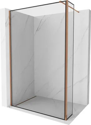 Produktbild von Mexen Kioto Duschwand Walk-in 120 x 30 cm, schwarzes Muster, roségold - 800-120-212-60-70-030