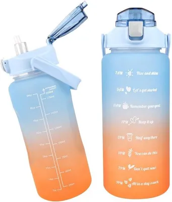 Productafbeelding van Drinkfles met Rietje 2L - Blauw