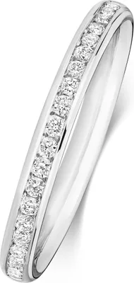 Produktbild von 18 Karat (750) Weißgold Halb Eternity Diamant Trauring/Ehering/Hochzeitsring Brillant-Schliff 0.20 Karat G - SI1, 50 (15.9); TRS1879218KWRSK