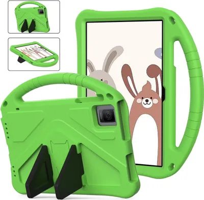 Immagine prodotto di Custodia per bambini per T-Mobile REVVL Tab/Oscal Pad 15/Blackview Tab 11 WiFi/Tab 11 se/Tab 11 10.36", custodia antiurto leggera in EVA con supporto pieghevole e maniglia verde