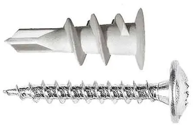 Obrázek produktu pro Samovrtný hmoždík do sádrokartonu se šroubem „HF01“ Ø 15×32 mm – šroub 4,5×35 mm