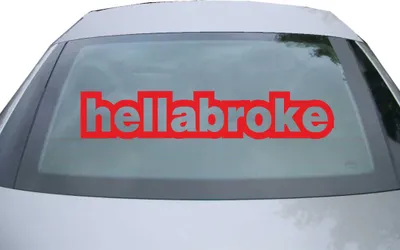 Produktbild von Indigos UG - Aufkleber Heckscheibe & Motorklappe DE2883 - rot - 600x114 mm - Hellabroke - Fisch - Auto Scheiben Fenster Heckklappe Tuning Racing JDM - Die cut