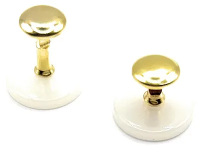 Imagen del producto de Botones para cuello de camisa, modelo R357-358, metal, para la parte delantera y trasera del cuello