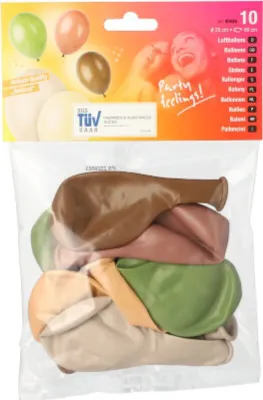 Produktbild von PAPSTAR Luftballons "Natural" farbig sortiert