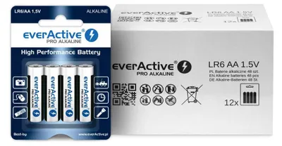 Produktbild von everActive AA Batterien 48er Pack, Pro Alkaline, Mignon LR06 R06 1.5V, höchster