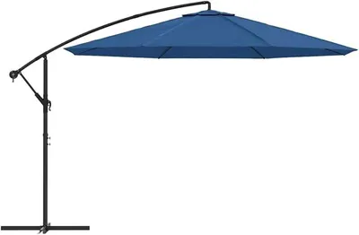 Produktbild von Ampelschirm mit Alu-Mast, Balkon Sonnenschirm, Marktschirm, Garten, Balkon Schirm, Sonnen Schirme, Balkonschirm, 350 cm Blau