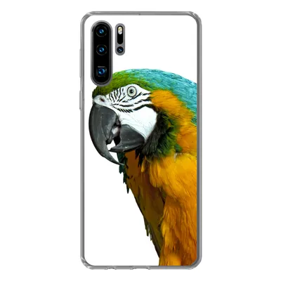 Produktbild von MuchoWow® Handyhülle Schutzhülle Hülle für Huawei P30 Pro Papagei - Vogel - Federn - Porträt Silikon Softcase Handy Hülle - Schutzdeckel
