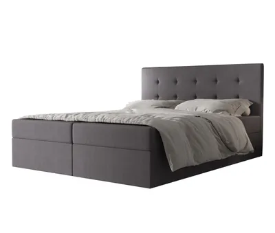 Produktbild von AX LIVING Boxspringbett 180x200 mit Bettkasten Dahlina in Grau – Komfort&Eleganz