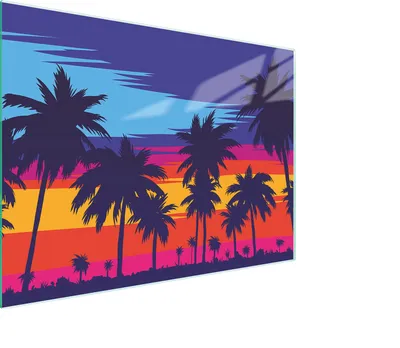 Image de Planche à découper Plaque de cuisson multi-verre 30x22 cm Multicolore Plage