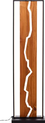Produktbild von BRILLIANT schwarze rustikale LED Stehlampe mit Fußschalter THUNDER |  18W 2300lm 3000K | 120 cm Höhe | Metall/Holz