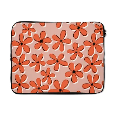 Produktbild von MuchoWow® Laptop Hülle 15 Zoll Muster - Vintage - Blume Laptoptasche - Laptoptasche - Sleeve - Rundum-Schutz