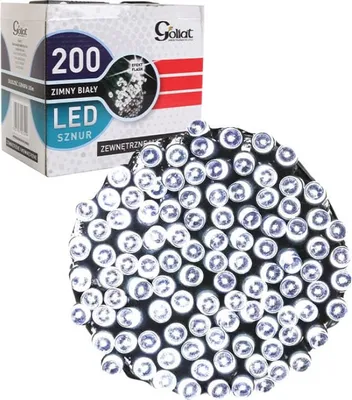 Productafbeelding van Kerstverlichting voor binnen- en buitengebruik, 200 LED's met knipperend effect, koelwit, werkt op netstroom, beschermingsklasse IP44, lengte 10 meter