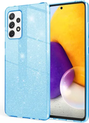 Produktbild von NALIA Glitzer Handy Hülle für Samsung Galaxy A72, Bling Cover Case Glitter Etui Hellblau
