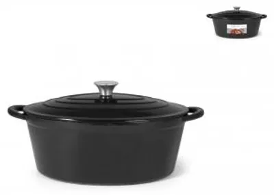 Immagine prodotto di H&H Casseruola In Ghisa Smaltata Nero Cm 26X34