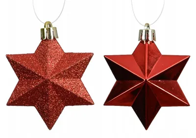Productafbeelding van Ster kunststof L9b9h12 cm rood 12 st Shatterproof Decoris