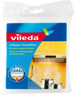 Produktbild von Vileda 2-Phasen Dunstfilter 1er Pack Fettfilter Dunstabzugshaube Indikator Unive