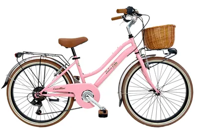 Produktbild von Dolce Vita by Canellini JUNIOR Fahrrad Citybike Madchen mit Korb - Rosa 24"