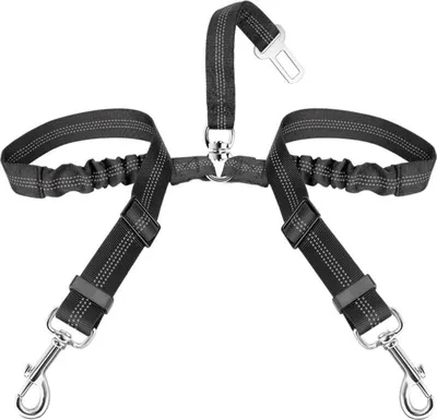 Produktbild von SlowTon Hundegurt Auto 2 in 1 Schwarz 27 Zoll Verstellbar Sicherheitsgurt Hunde Auto