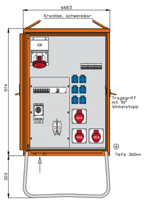 Produktbild von Walther Werke Verteilerschrank 44kVA,2RCDs TypB,9LS WV0369R1