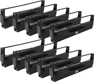 Produktbild von vhbw 10x Farbband Schriftband kompatibel mit IBM 5251 Nadeldrucker, Bondrucker - Schwarz