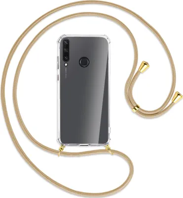 Produktbild von Handykette Backcover-Schutzhülle mit Band (Metall goldfarben) für Huawei Y6p - caramel
