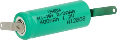 Produktbild von vhbw Akku Ersatz für 2/3AAA für Modellbau (400mAh, 1,2V, NiMH, Grün, mit Z-Lötfahne)