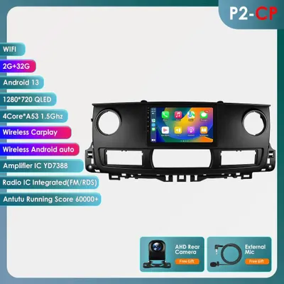 Imagen del producto de Reproductor multimedia para coche - Reproductor Android para coche - Reproductor compatible con Carplay - Sistema de navegación GPS - Reproductor de video - Modelo P2Cp