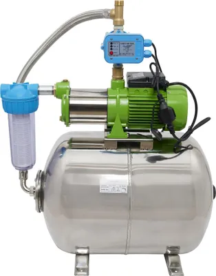Produktbild von CHM GmbH® Hauswasserwerk Edelstahl 1,1 Kw 5,5 Bar Gartenpumpe 8000L/h Wasserpumpe mit Membrankessel
